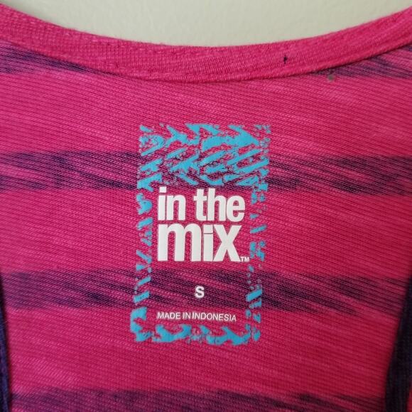 In the Mix Pink and Navy Blue Stripe Racerback Maxi Dress - Picture 4 of 6